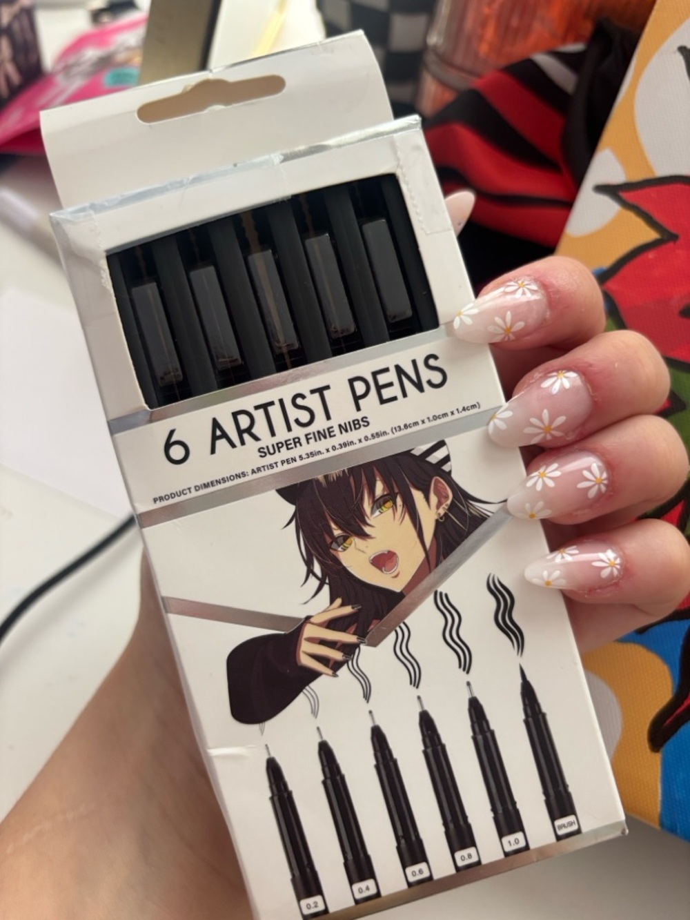 6-Piece Black Artist Pens – Super Fine Nibs